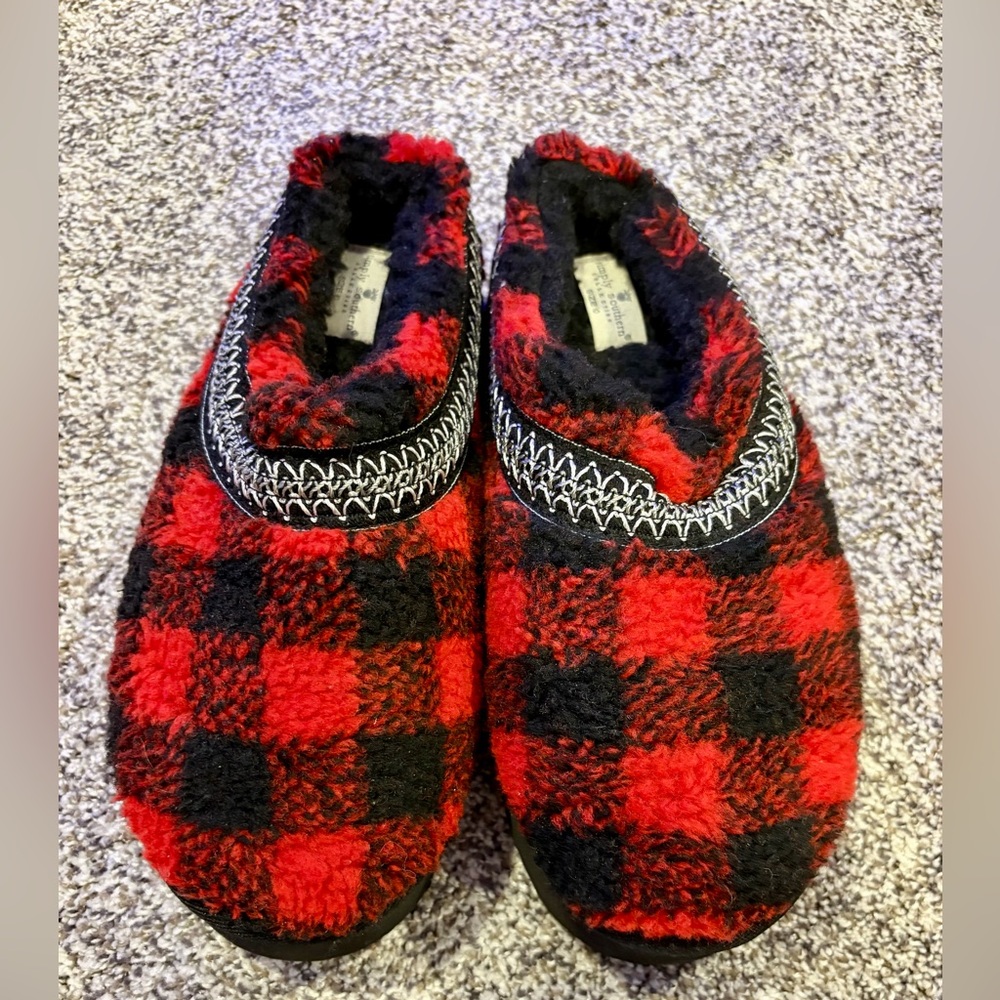 Simply Southern Platform Mule Clog Slipper Buffalo Plaid New